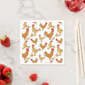 Serviette En Papier Motif Brown de conception de poulet (En situation)