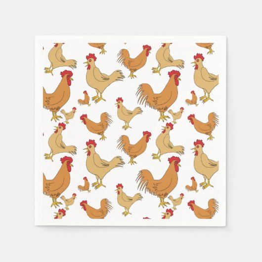 Serviette En Papier Motif Brown de conception de poulet (Devant)