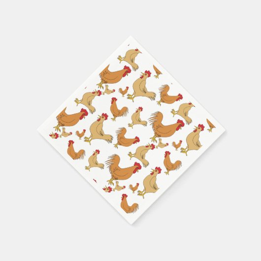 Serviette En Papier Motif Brown de conception de poulet (Coin)
