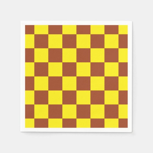 Serviette En Papier Motif Brown  jaune (Devant)