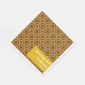 Serviette En Papier Motif Brown Jaune moderne Retro Mariage personnali (Coin)