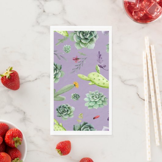 Serviette En Papier Motif Cactus 7 (En situation)