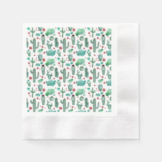 Serviette En Papier motif cactus et ladybug - (Devant)