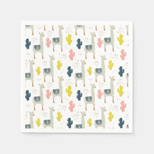 Serviette En Papier Motif Cactus & Llamas