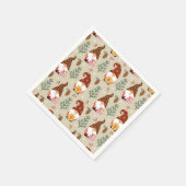 Serviette En Papier Motif cadeau Noël Gnomes (Coin)