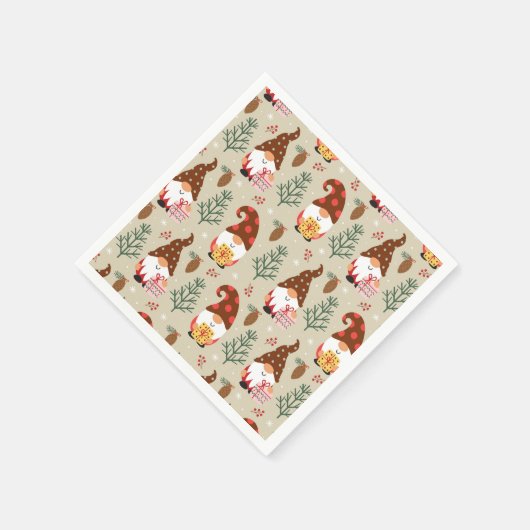 Serviette En Papier Motif cadeau Noël Gnomes (Coin)