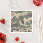 Serviette En Papier Motif Camo Vert (En situation)