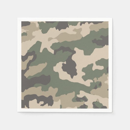 Serviette En Papier Motif Camo Vert (Devant)