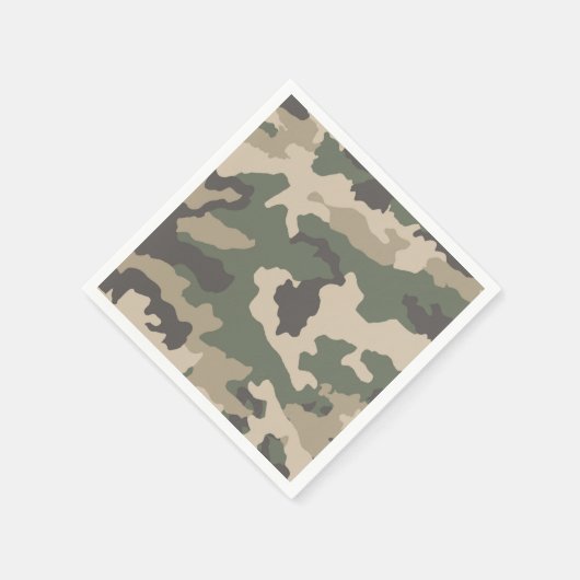 Serviette En Papier Motif Camo Vert (Coin)