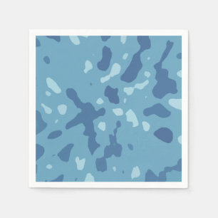 Serviette En Papier Motif camouflage abstrait bleu pastel 
