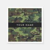Serviette En Papier Motif Camouflage Vert, Votre nom, Personnaliser (Devant)
