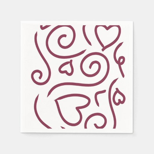 Serviette En Papier Motif cardiaque simple (Devant)