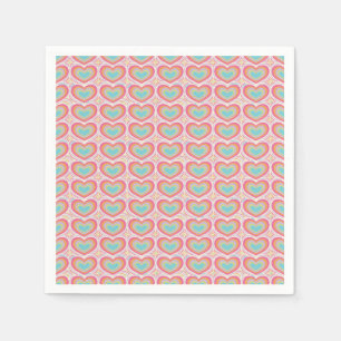 Serviette En Papier Motif cardiaque Super rétro