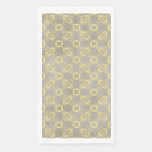 Serviette En Papier Motif Carré Abstrait jaune et gris (Devant)