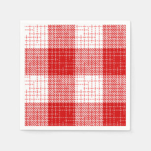 Serviette En Papier Motif carreaux à carreaux rouges et blancs gras 