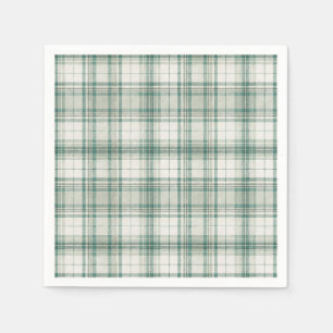 Serviette En Papier Motif carreaux tartan vert sauge écossais classiqu