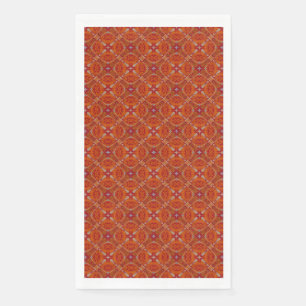Serviette En Papier Motif carrelé en diamant espagnol rouge, orange