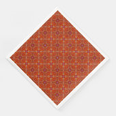 Serviette En Papier Motif carrelé en diamant espagnol rouge, orange (Coin)