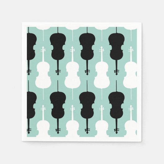 Serviette En Papier Motif cello - Turquoise (Devant)