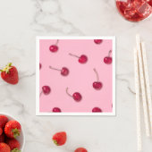 Serviette En Papier Motif cerise (En situation)
