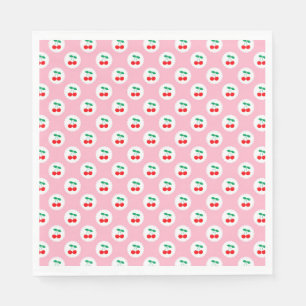 Serviette En Papier Motif Cerise – Cadeau & Décoration de Fruits Rétro
