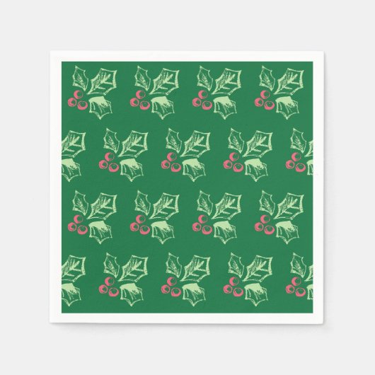 Serviette En Papier Motif Chalk Mistletoe (Devant)