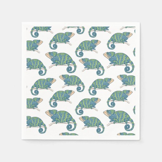 Serviette En Papier Motif Chameleon (Devant)