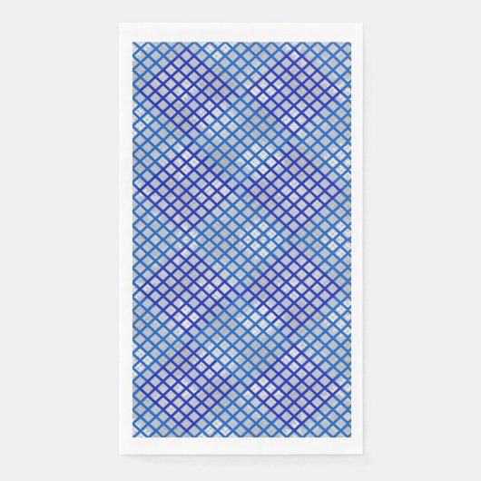 Serviette En Papier Motif Checker diagonal Bleu 02,w LGrey BG (Devant)
