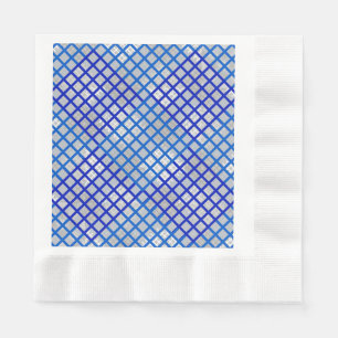 Serviette En Papier Motif Checker diagonal Bleu 02,w LGrey BG