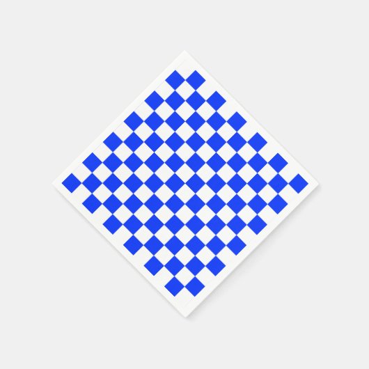 Serviette En Papier Motif chèque À damiers blanc bleu (Coin)