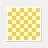 Serviette En Papier Motif chèque À damiers blanc jaune (Devant)