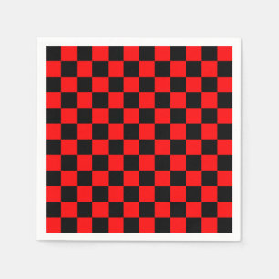 Serviette En Papier Motif chèque À damiers rouge