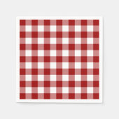 Serviette En Papier Motif chèque En vichy blanc rouge classique (Devant)