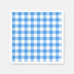 Serviette En Papier Motif chèque En vichy bleu et blanc