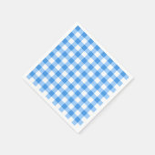 Serviette En Papier Motif chèque En vichy bleu et blanc (Coin)