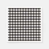 Serviette En Papier Motif chèque En vichy noir blanc (Devant)
