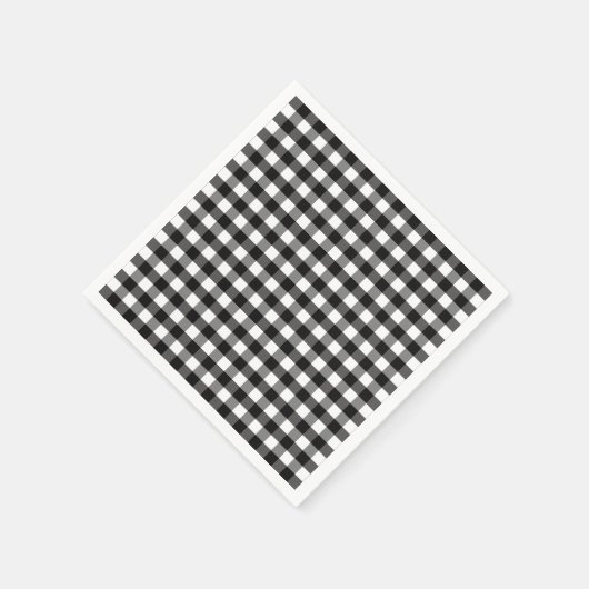 Serviette En Papier Motif chèque En vichy noir blanc (Coin)