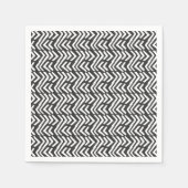 Serviette En Papier Motif Chevron à main noire (Devant)