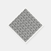 Serviette En Papier Motif Chevron à main noire (Coin)
