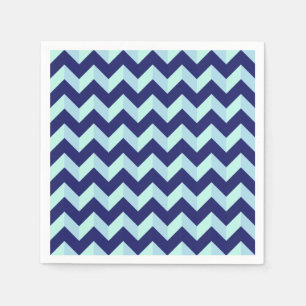 Serviette En Papier Motif Chevron Bleu