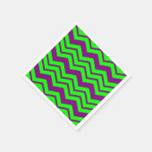 Serviette En Papier Motif chevron zigzag vert violet (Coin)