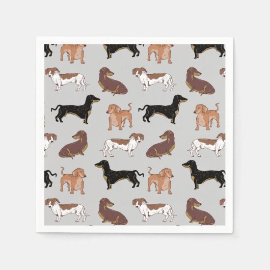 Serviette En Papier Motif chien Dachshund (Devant)
