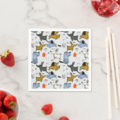 Serviette En Papier Motif chien mignon Doodle (En situation)