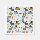 Serviette En Papier Motif chien mignon Doodle (Devant)