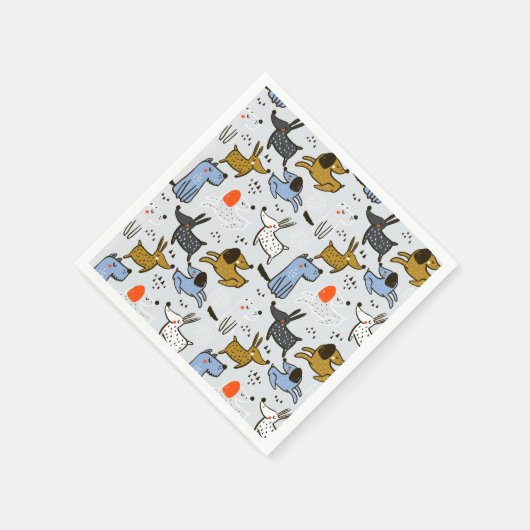 Serviette En Papier Motif chien mignon Doodle (Coin)