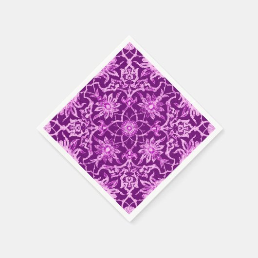 Serviette En Papier Motif chinois Art Nouveau - Amethyst violet (Coin)