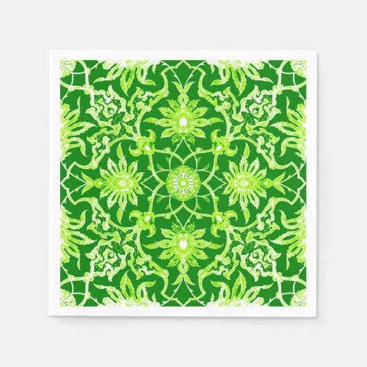 Serviette En Papier Motif chinois Art Nouveau - Emerald Green (Devant)