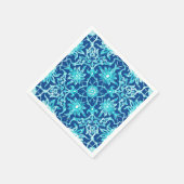 Serviette En Papier Motif chinois Art Nouveau - Turquoise et Bleu (Coin)