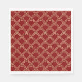 Serviette En Papier Motif chinois traditionnel rouge et or (Devant)