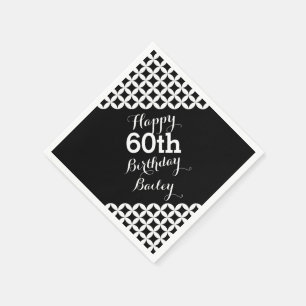 Serviette En Papier Motif circulaire 60e anniversaire serviettes en pa